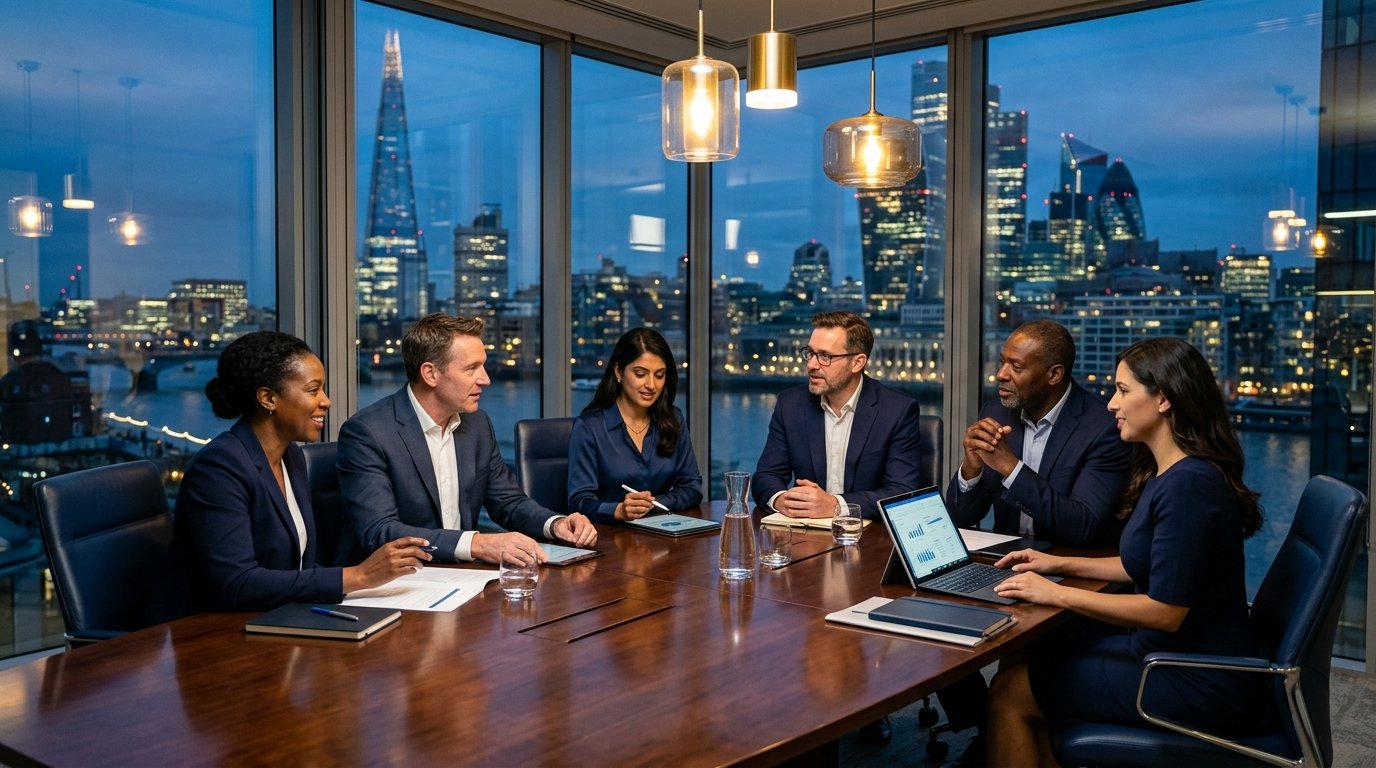 Fozzaro leadership team in executive meeting